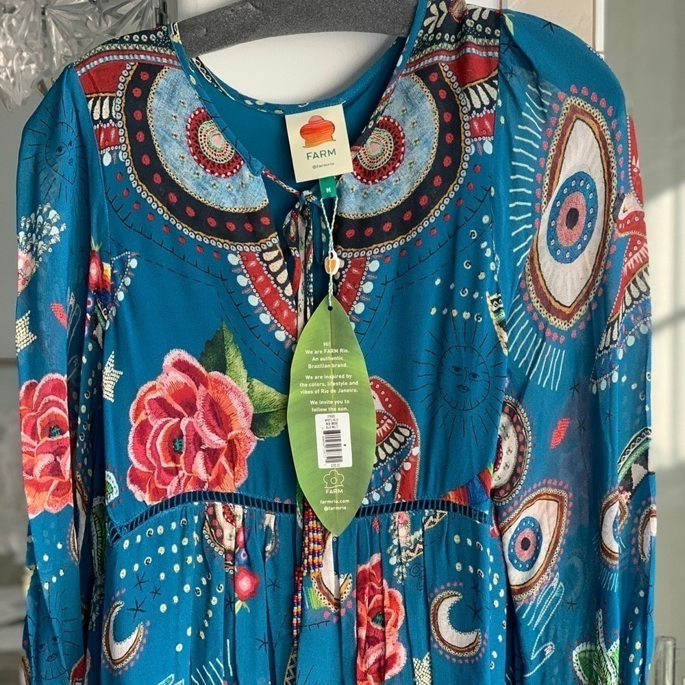 FARM Rio Mystic Blue Midi Dress - Picture 5 of 10